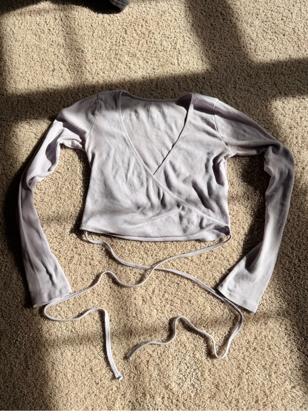 Hollister Light Lavender Wrap Crop Top with Tie